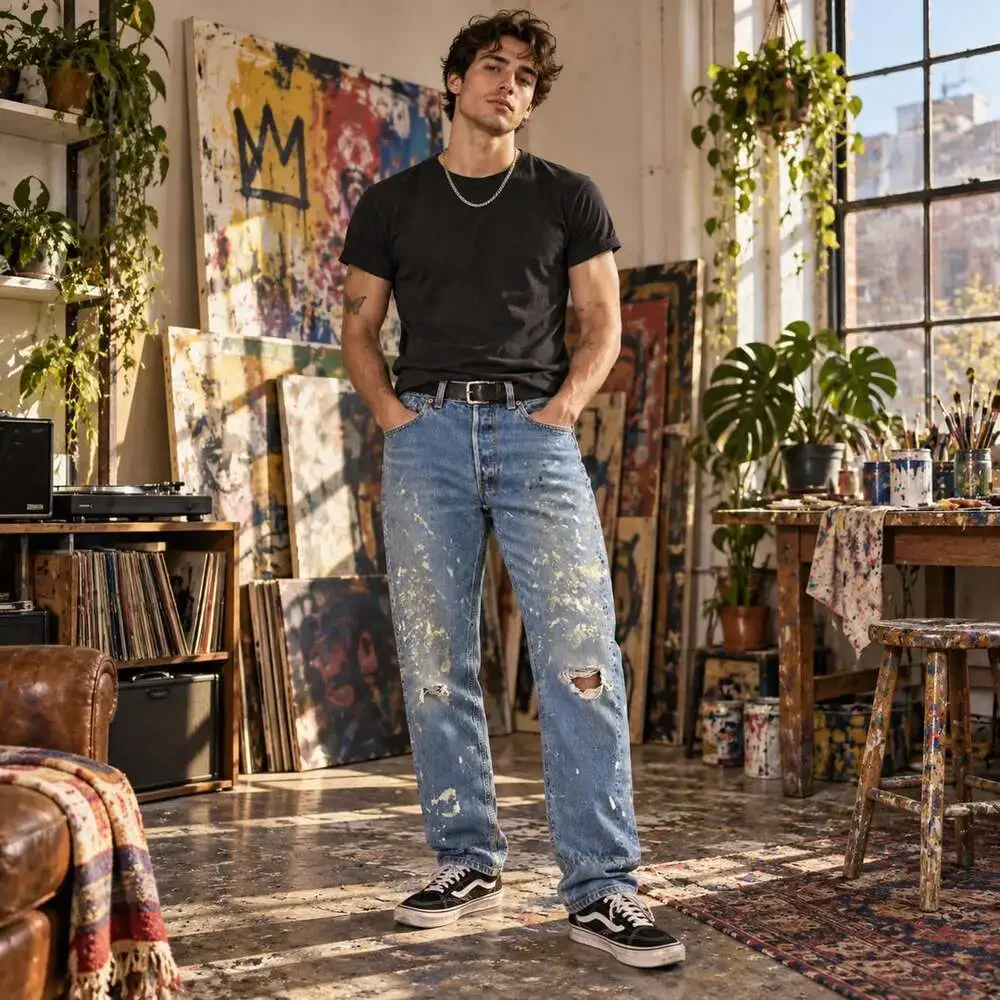 Levi’s 501 USA Made Paint Splatter Jeans Grunge Distressed Workwear W30